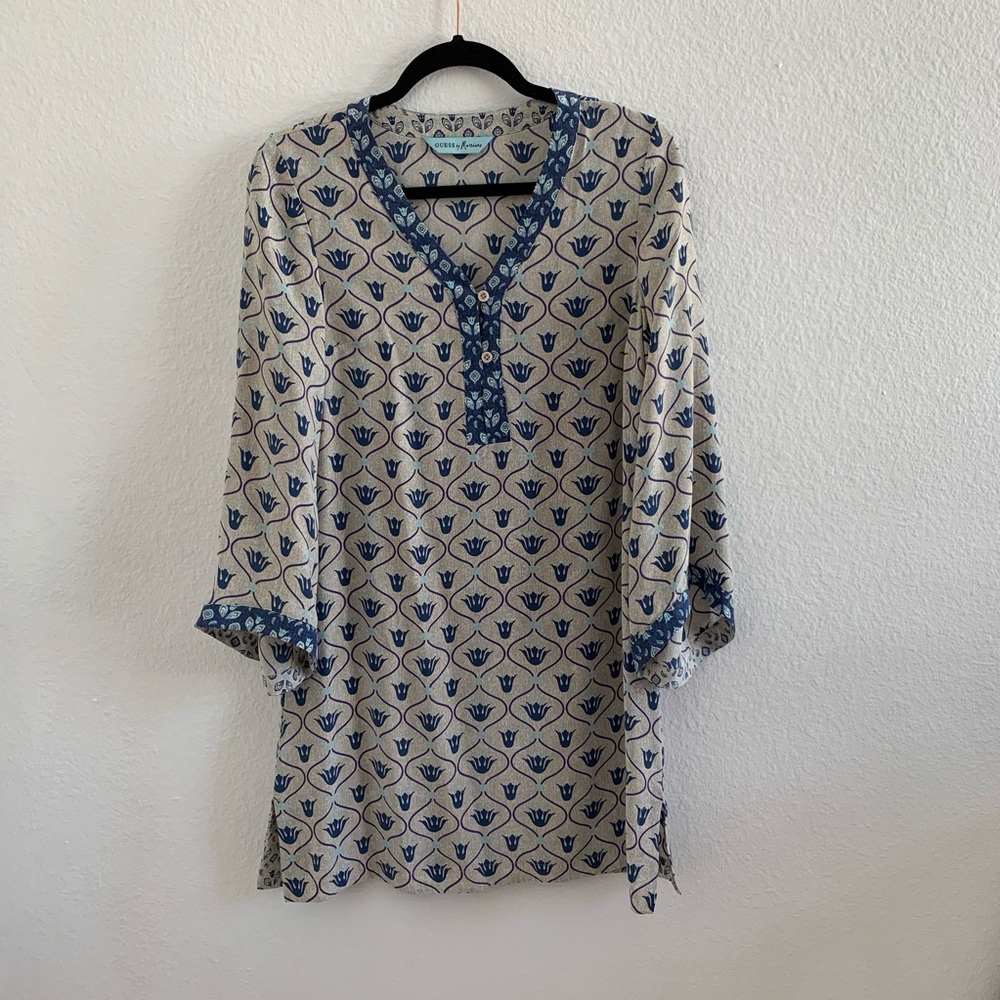 Marciano Long Sleeve Silk Dress Cover up